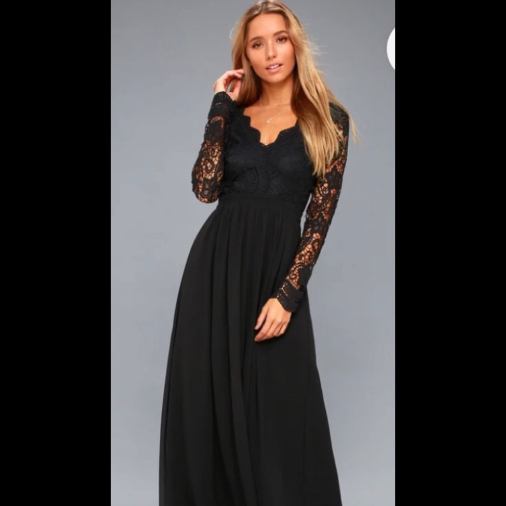 Lulu’s Awaken My Love Black Maxi Dress
